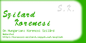 szilard korencsi business card